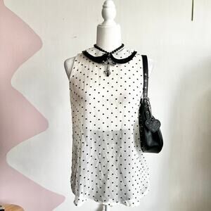 White‎ Sheer Peter Pan Top, Coquette, Kawaii, Dollcore, Soft Girl, Medium